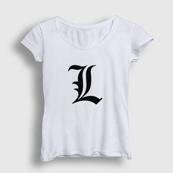 Presmono Logo L Anime Death Note Kadın T-shirt