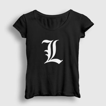 Presmono Logo L Anime Death Note Kadın T-shirt