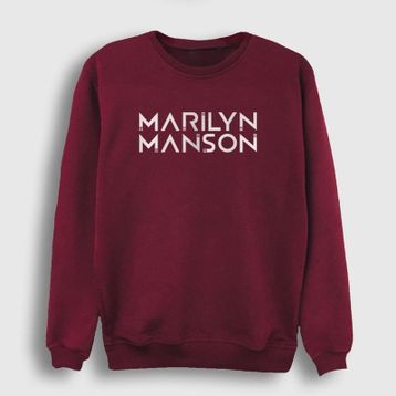 Presmono Logo Marilyn Manson Kırmızı Unisex Sweatshirt