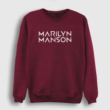 Presmono Logo Marilyn Manson Kırmızı Unisex Sweatshirt