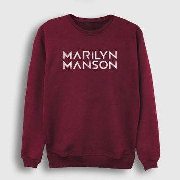 Presmono Logo Marilyn Manson Kırmızı Unisex Sweatshirt