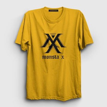 Presmono Logo V2 K-Pop Monsta X Sarı Unisex T-Shirt