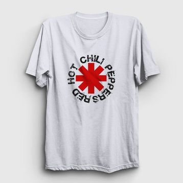 Presmono Logo V2 Red Hot Chili Peppers Beyaz Unisex T-shirt