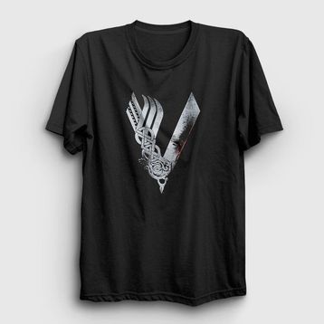 Presmono Logo Vikings Siyah Unisex T-Shirt