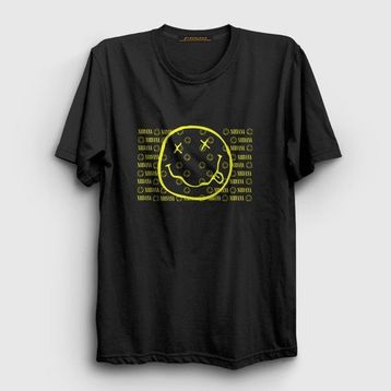 Presmono Logos Nirvana Siyah Unisex T-Shirt