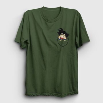 Presmono Pocket Goku Anime Dragon Ball Beyaz Unisex T-Shirt