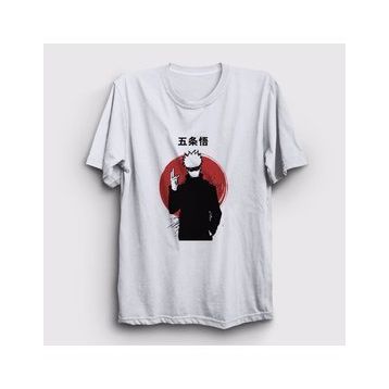 Presmono Satoru Anime Jujutsu Kaisen Beyaz Unisex T-Shirt