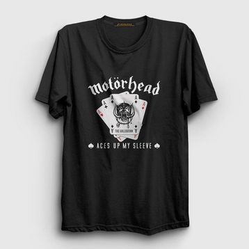 Presmono Siyah Aces Motörhead Kadın T-Shirt