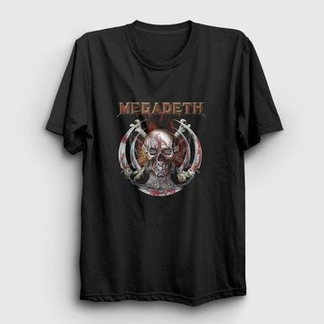 Presmono Siyah Blades Megadeth Kadın T-Shirt
