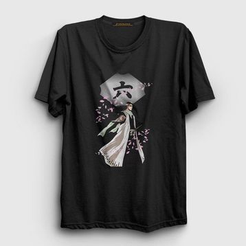 Presmono Siyah Byakuya Anime Bleach Kadın T-Shirt