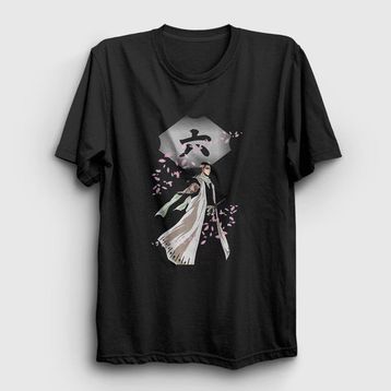 Presmono Siyah Byakuya Anime Bleach Kadın T-Shirt