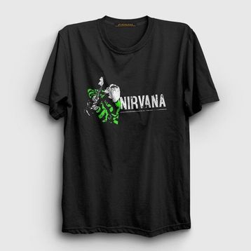Presmono Siyah Cobain Nirvana Kadın T-Shirt