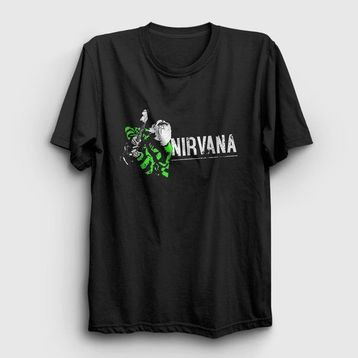Presmono Siyah Cobain Nirvana Kadın T-Shirt