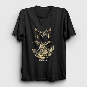 Presmono Siyah Daemon Mayhem Kadın T-Shirt