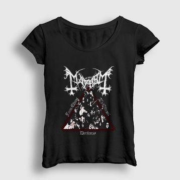 Presmono Siyah Darkness Mayhem Kadın T-Shirt