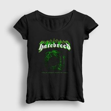 Presmono Siyah Doom Hatebreed Kadın T-Shirt