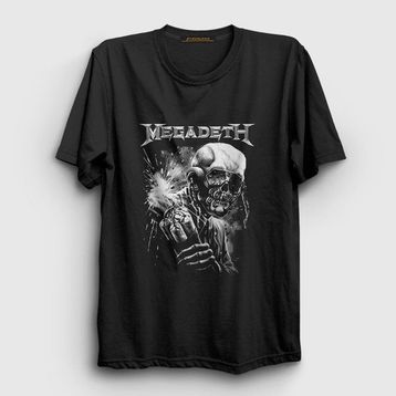 Presmono Siyah Dynamite Megadeth Kadın T-Shirt