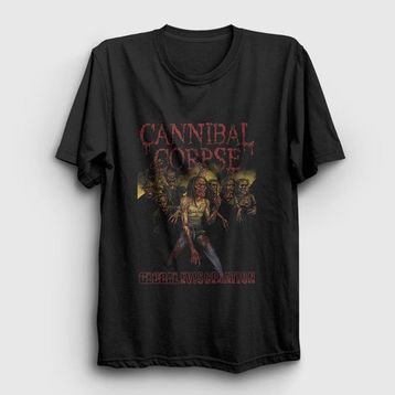 Presmono Siyah Evisceration Cannibal Corpse Kadın T-Shirt