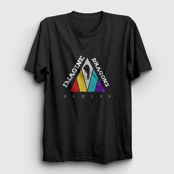 Presmono Siyah Evolve Imagine Dragons Kadın T-Shirt