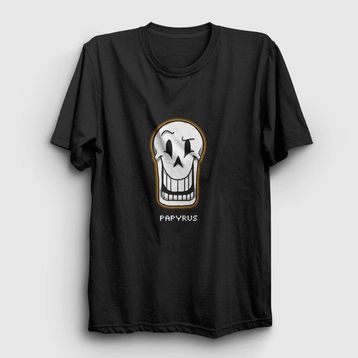 Presmono Siyah Face Papyrus Undertale Kadın T-Shirt