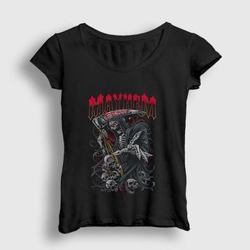 Presmono Siyah Fest Mayhem Kadın T-Shirt