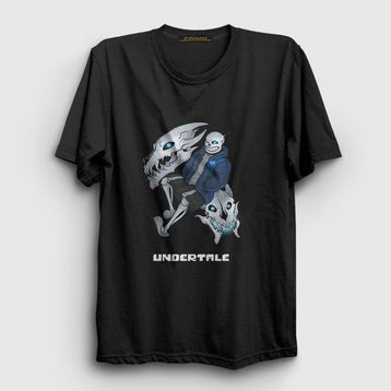Presmono Siyah Gaster Blaster Undertale Kadın T-Shirt