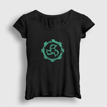 Presmono Siyah Gear Jinjer Kadın T-Shirt