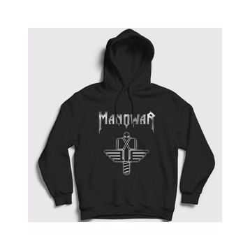 Presmono Siyah Hammer Logo Manowar Kapüşonlu Unisex Sweatshirt