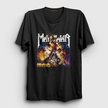 Presmono Siyah Hell On Stage Manowar Kadın T-Shirt