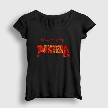 Presmono Siyah Hell Pantera Kadın T-Shirt