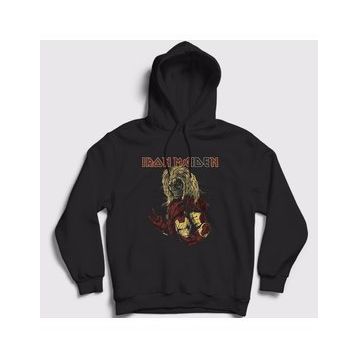 Presmono Siyah Hero Iron Maiden Kapüşonlu Unisex Sweatshirt
