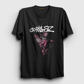Presmono Siyah Hollow Gorillaz Kadın T-Shirt