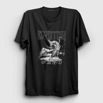 Presmono Siyah Icarus Led Zeppelin Unisex T-Shirt