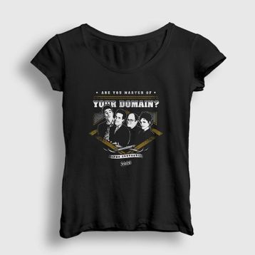 Presmono Siyah Master Seinfeld Kadın T-shirt