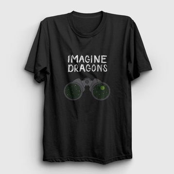 Presmono Siyah Night Imagine Dragons Kadın T-Shirt