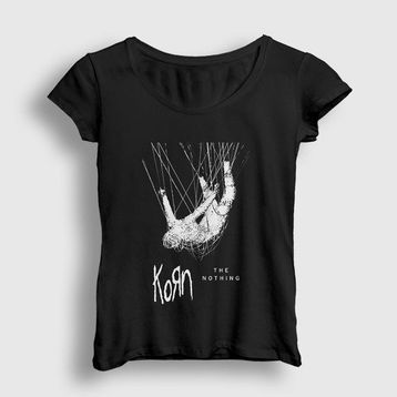Presmono Siyah Nothing Korn Kadın T-Shirt