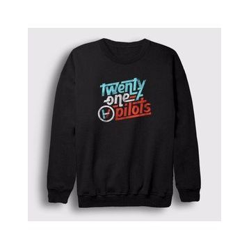 Presmono Siyah Retro Twenty One Pilots Unisex Sweatshirt