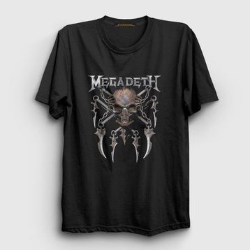 Presmono Siyah Rust Megadeth Kadın T-Shirt