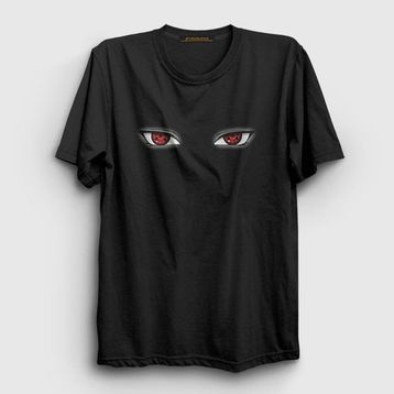 Presmono Siyah Sharingan Anime Naruto Kadın T-Shirt