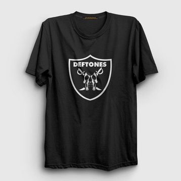Presmono Siyah Shield Deftones Kadın T-Shirt