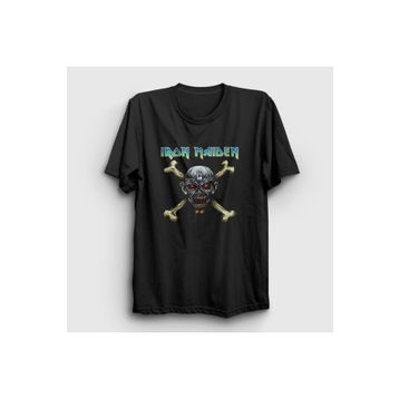 Presmono Siyah Skull Iron Maiden Unisex T-Shirt