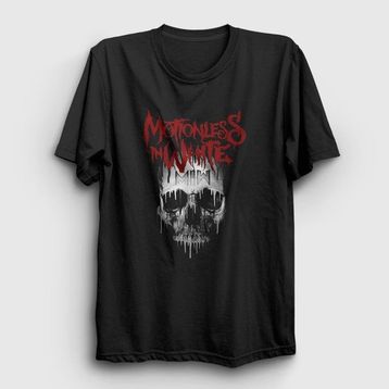 Presmono Siyah Skull Motionless In White Kadın T-Shirt