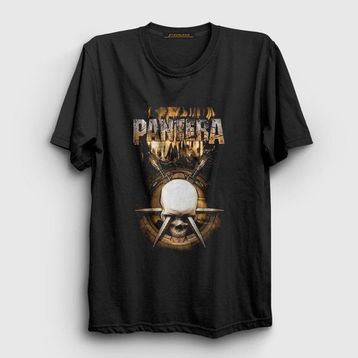 Presmono Siyah Skull Pantera Kadın T-Shirt