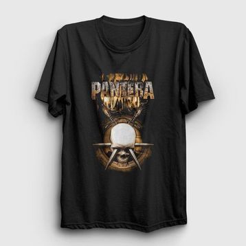 Presmono Siyah Skull Pantera Kadın T-Shirt