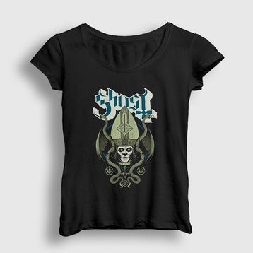 Presmono Siyah Snakes Ghost Kadın T-Shirt