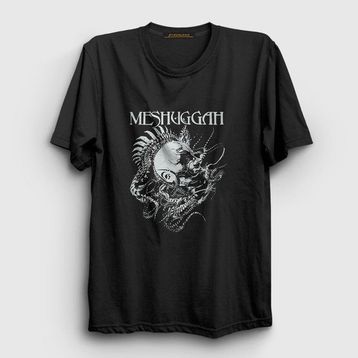 Presmono Siyah Spine Head Meshuggah Kadın T-Shirt