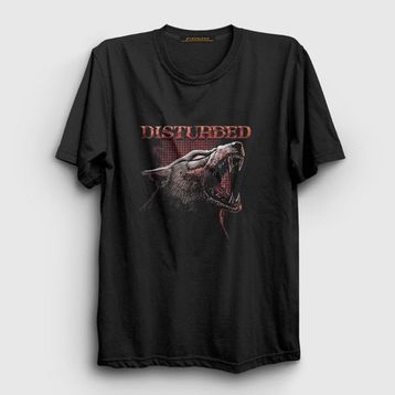 Presmono Siyah Wolf Disturbed Kadın T-Shirt