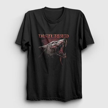 Presmono Siyah Wolf Disturbed Kadın T-Shirt