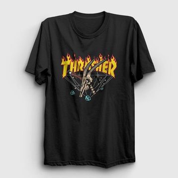 Presmono Skull Thrasher Siyah Unisex T-shirt