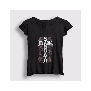 Presmono Skulls Black Sabbath Kadın T-shirt